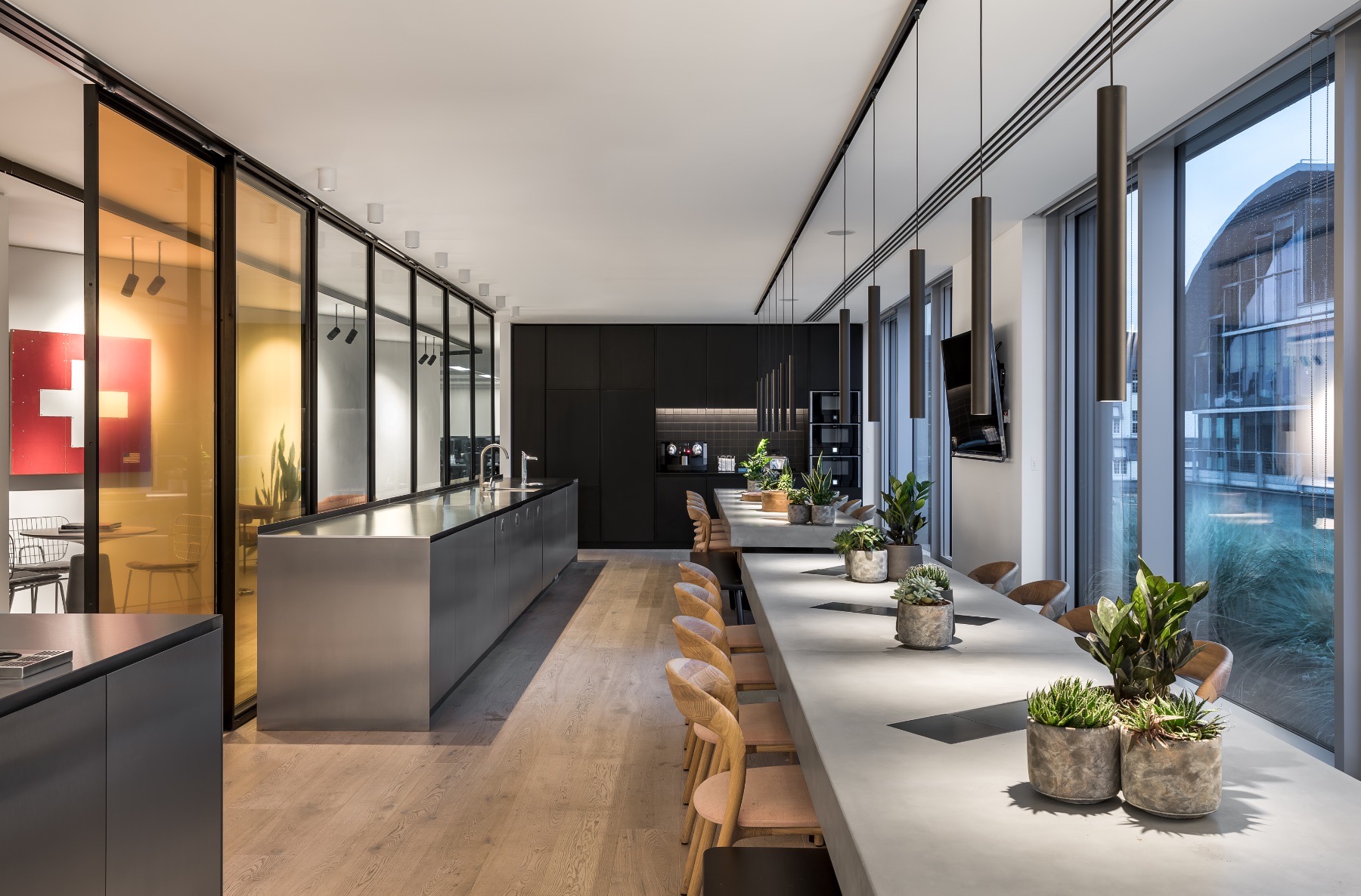 Kitchen / Collaborative space real-estate-firm-london-office-2
