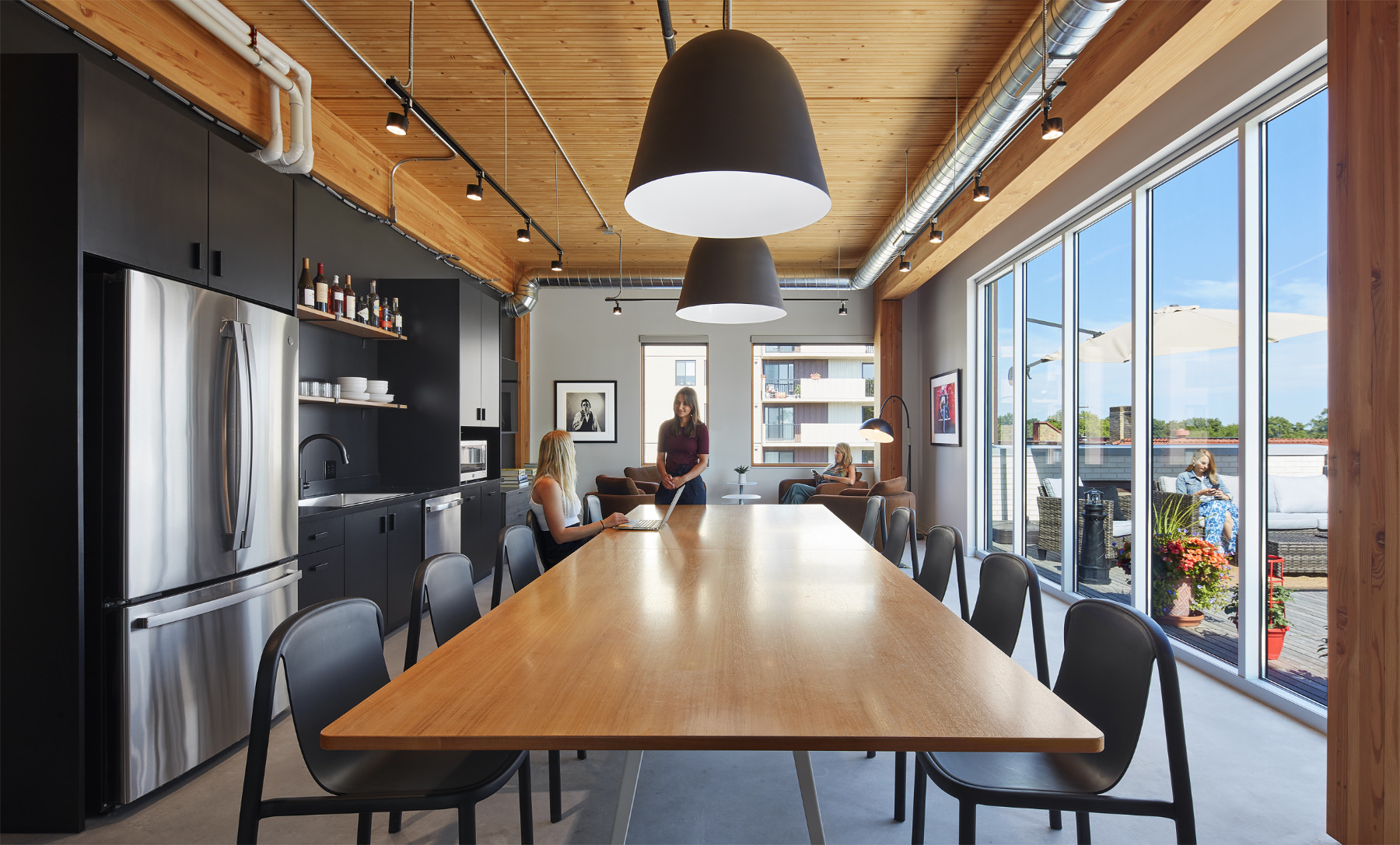 Kitchen / Seating area rise-and-shine-minneapolis-office-7